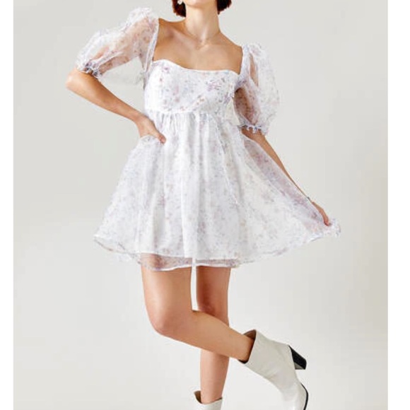 Francesca's Collections Dresses Sonya Floral Babydoll Mini Dress